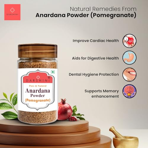 Image of Darshini Anardana Powder 100 gm - Dry Pomegranate Seeds Powder | Organic Tangy Flavor Spice for Cooking, Chutneys, Curries, Chaats & Marinades | No Preservatives