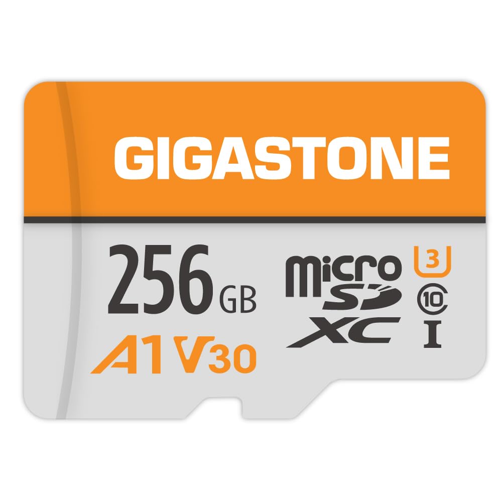GIGASTONE 256GB Micro SD Card, A1 V30 4K Video Recording, MicroSDXC Memory Card for Nintendo-Switch, Wyze, Dash Cam, Security Camera,UHS-I U3 C10, up to 100MB/s, with Adapter