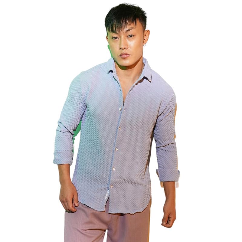 Image of CAHOOT Men's Solid Utility Shirt | Casual Wear | Spread Collar | Long Sleeve | Button Closure | Shirt Crafted with Comfort Fit for Everyday Wear
