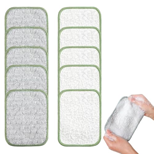 ZHCWEP Strofinaccio antigraffio bifacciale,Strofinacci in rete metallica per lavare i piatti,Stracci multiuso antigraffio per lavastoviglie,Panno in acciaio riutilizzabile (10 pezzi)