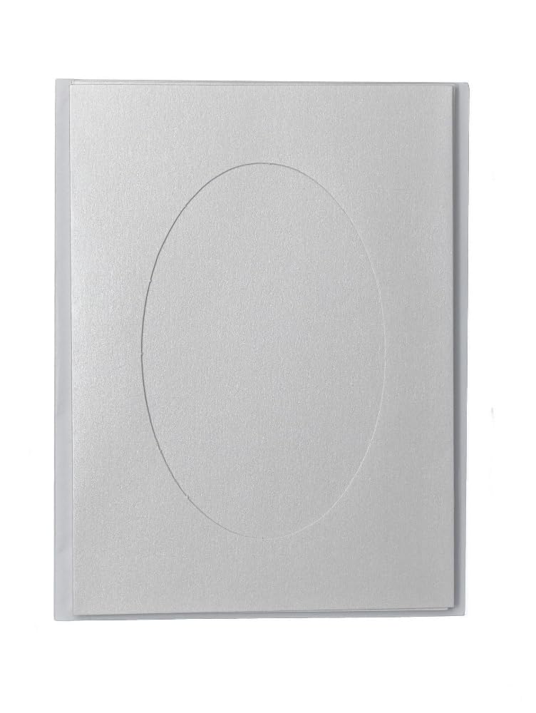 Stitchtastic Oval Aperture A5 Cards - White Shimmer (Pack Of 4)
