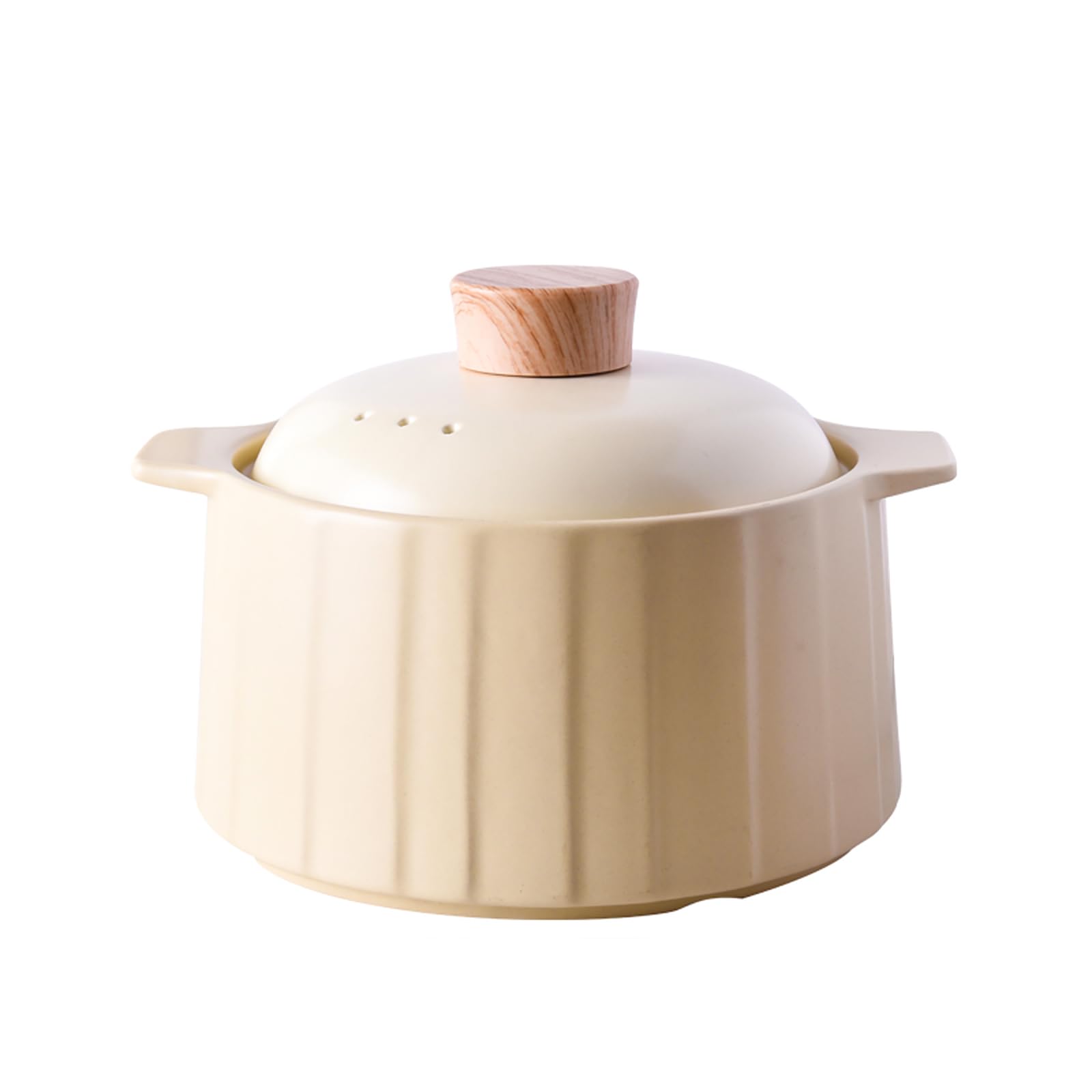 Ceramiczne naczynie żaroodporne, gliniany garnek, gliniany garnek z pokrywką, garnek do gulaszu, zupy, pary, odporny na wysokie temperatury, 4,2 l (4 l) żółty