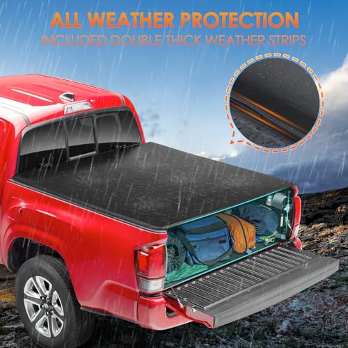 Image of Nilight Soft Tri-fold Truck Bed Tonneau Cover Compatible with Chevy Silverado 1500 /GMC Sierra 1500 2007-2026, 5.9ft