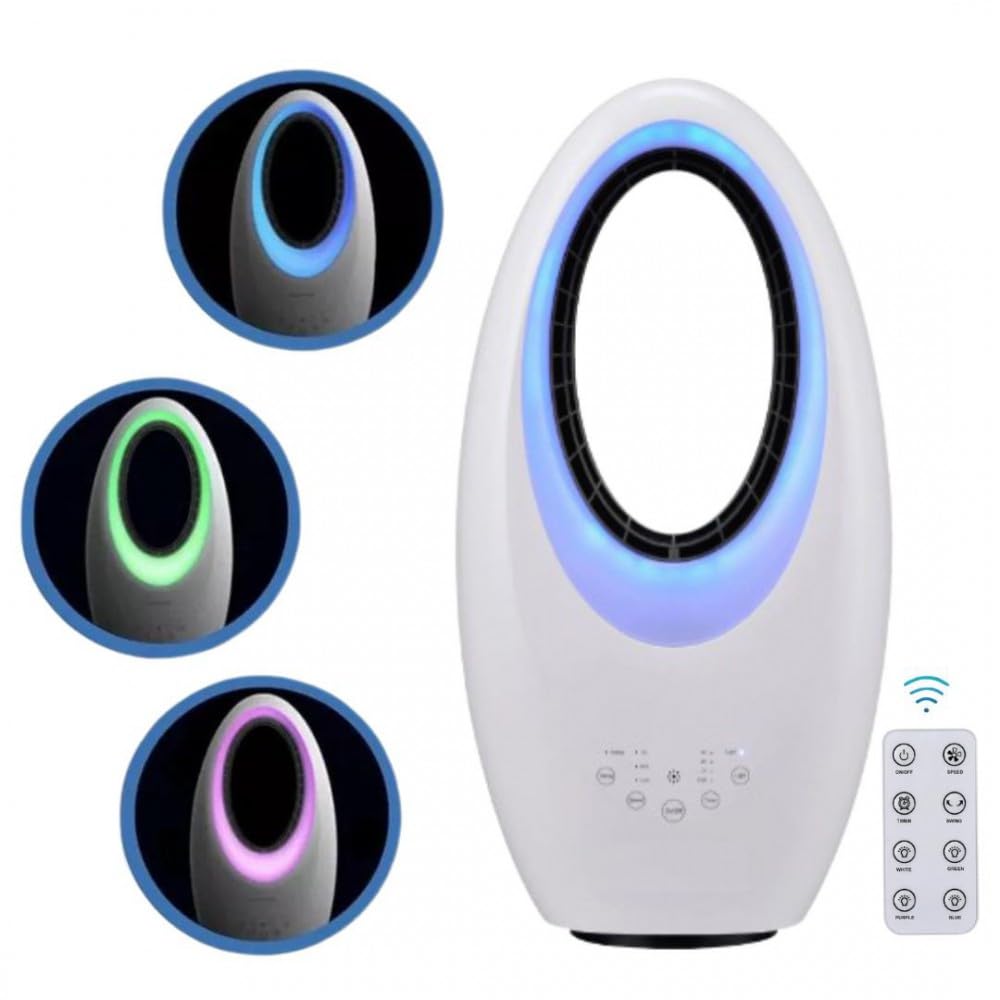 Ventilador Sin Aspas Cromoterapia Colour, Ventilador Air con Color Cromoterapia, Climatizador de Aspas