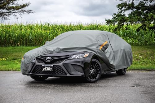 Image of Kayme Heavy Duty Car Cover Custom Fit Toyota Camry Sedan /Solara Coupe (1996-2025), Waterproof All Weather for Automobiles, Full Exterior Covers Sun Rain UV Protection.