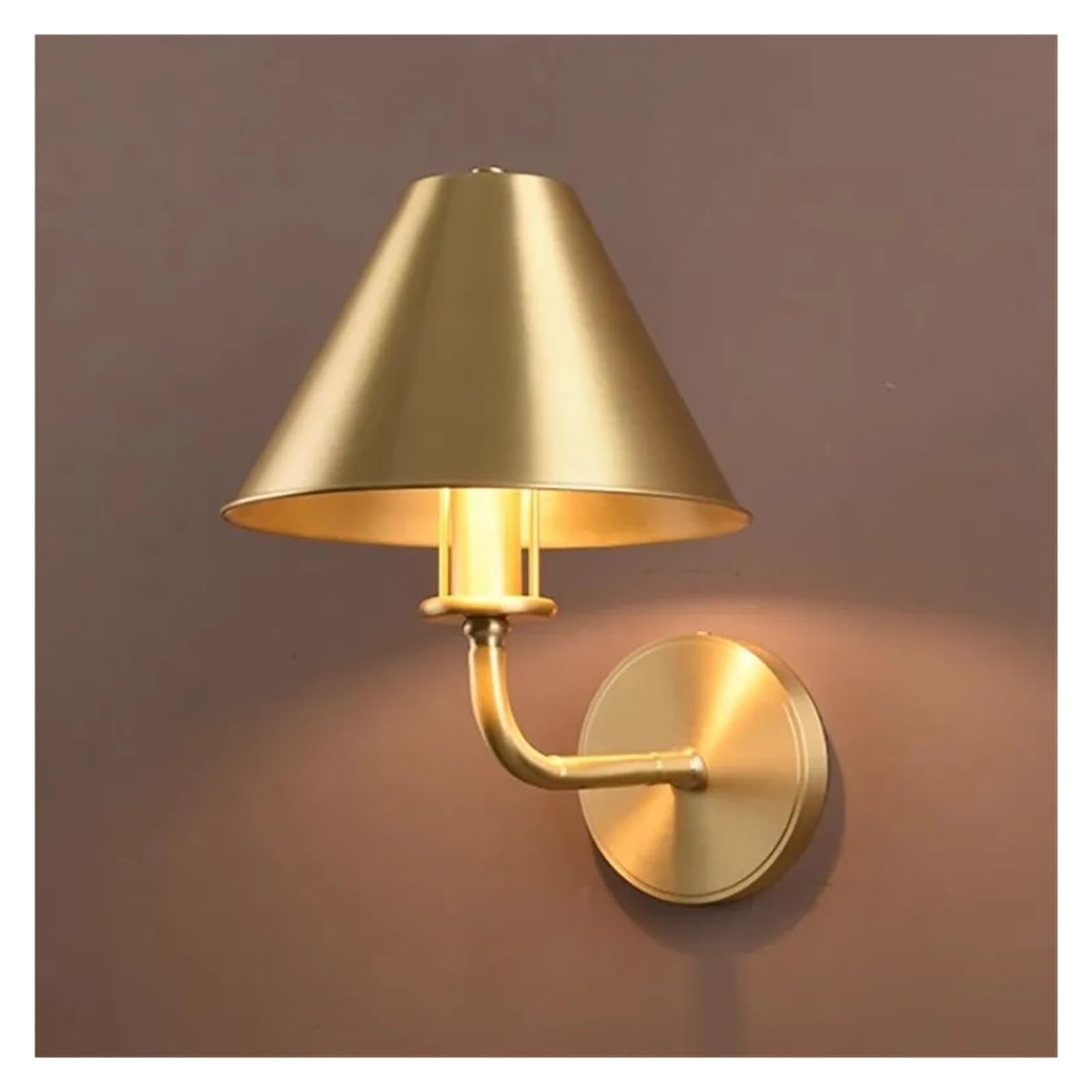 ASerZenith Minimalist Style All Copper Bedroom Bedside Study Wall Lamp Living Room Background Wall Lamp Balcony Corridor Light,Gold