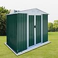 Ball & Cast 6x4FT Outdoor Storage Shed with Punched Vents,Heavy Duty Metal Sheds with Lockable Doors,Waterproof Tool Sheds for Garden,Backyard,Lawn,Easy to Assemble,Green