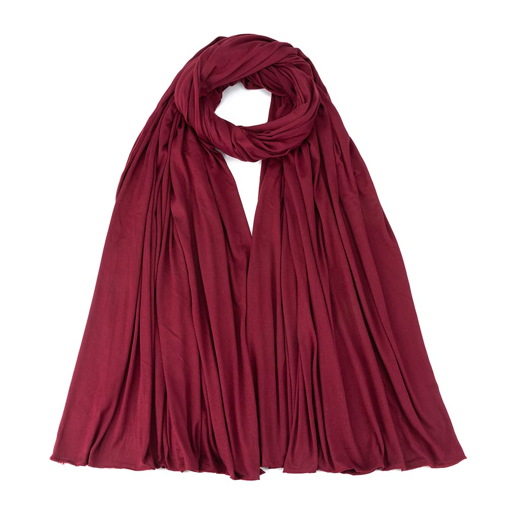 London Scarfs PREMIUM QUALITY BIG SIZE JERSEY HIJAB SCARF SHAWL SUPER STRETCHY MAXI LYCRA WRAP (Maroon)