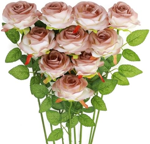 Aazon.co: 50 Pcs Artificial Cappuccino Roses And Coffee Brown Rose 2 - View #6