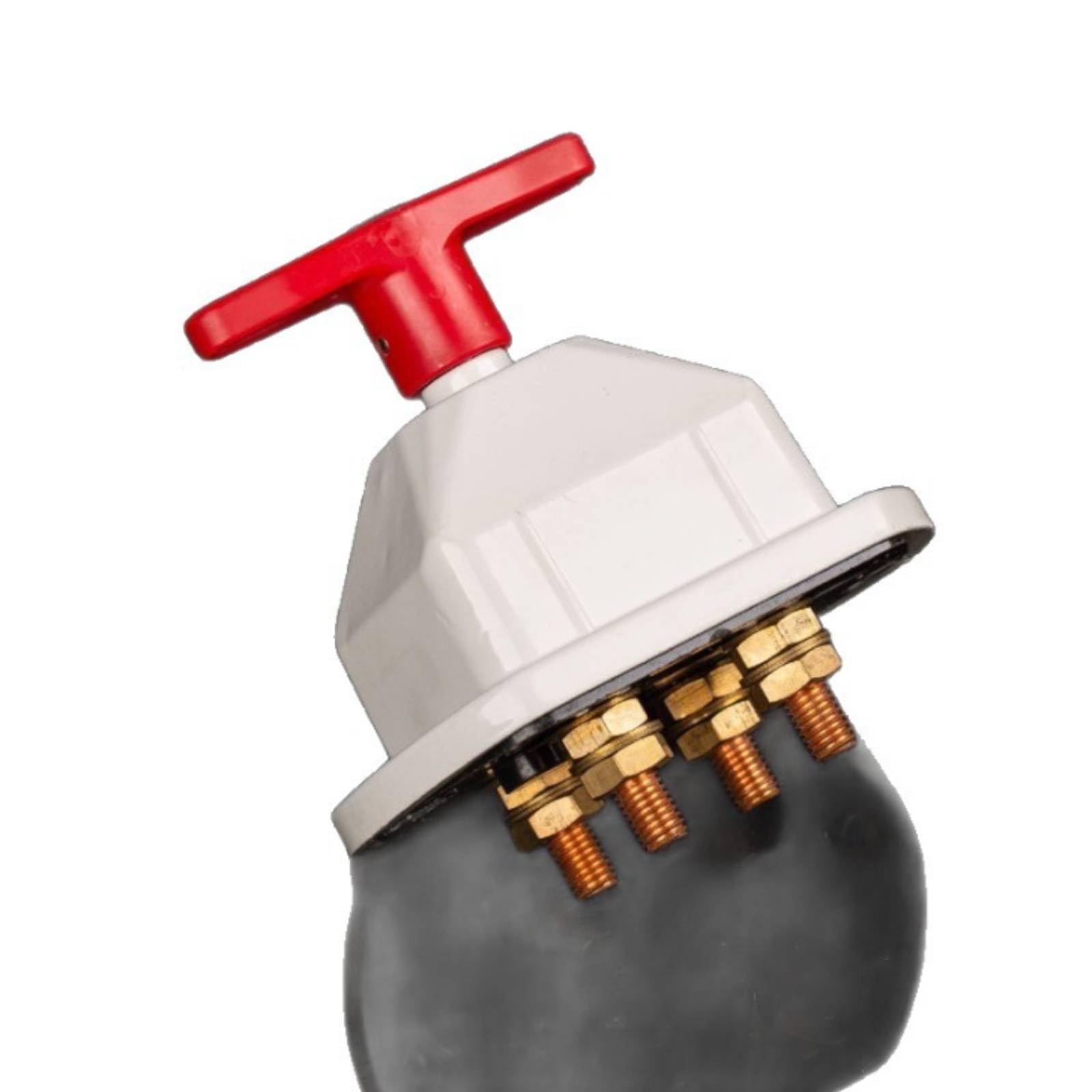 harayaa Interruptor de Desconexión de Batería 300A Cortacorriente Seccionador Interruptor Principal Mando T Visible y Carcasa Blanca Aislada Apto para