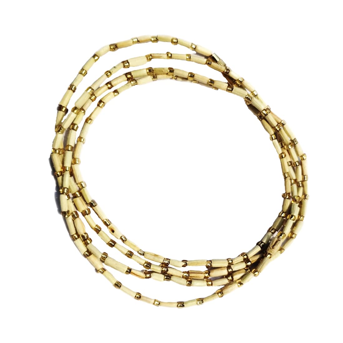 MAYAPURI Design 2 Round Tulsi Mala/Holy Basil Wooden Necklace | Two Layer Tulasi Mala-picture-16