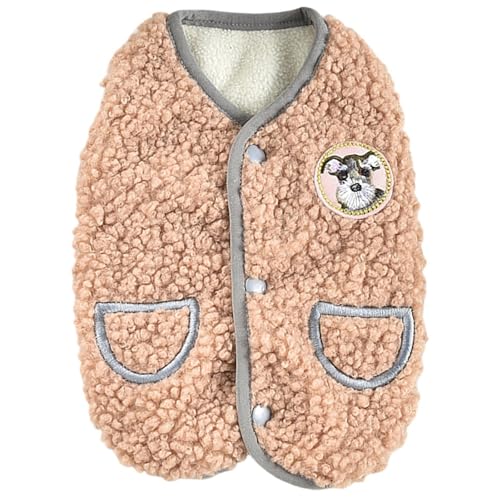 JPETTOかわいい ペット服 秋冬用 犬服 コート ジャケット 背中開き Dカン付き ドッグウェア サンゴフリース もこもこ 犬服 パーカー 柔らかい 猫服 可愛い 防寒 保温 小型犬 中型犬 防寒着25-H21171Wブラウン4XL