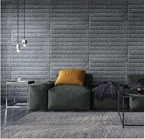 Self-Adhesive Waterproof PE Foam 3D Wall Panels Wallpaper Sticker for Office, Living Room, and Home Decoration Wallpaper for Wall (Grey Brick) - Image 8
