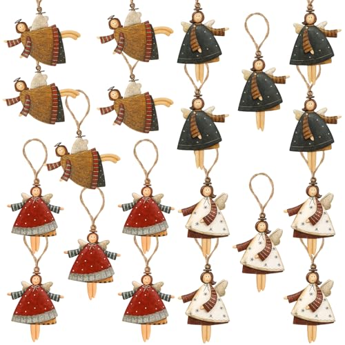 20 Weihnachtsanhänger, Engel aus Holz, Christbaumschmuck,...