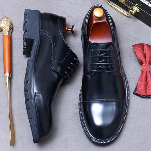Men's Lace Up Derbys, Genuine Leather School Uniform Shoe Smart Office Work Formal Shoes for Male2