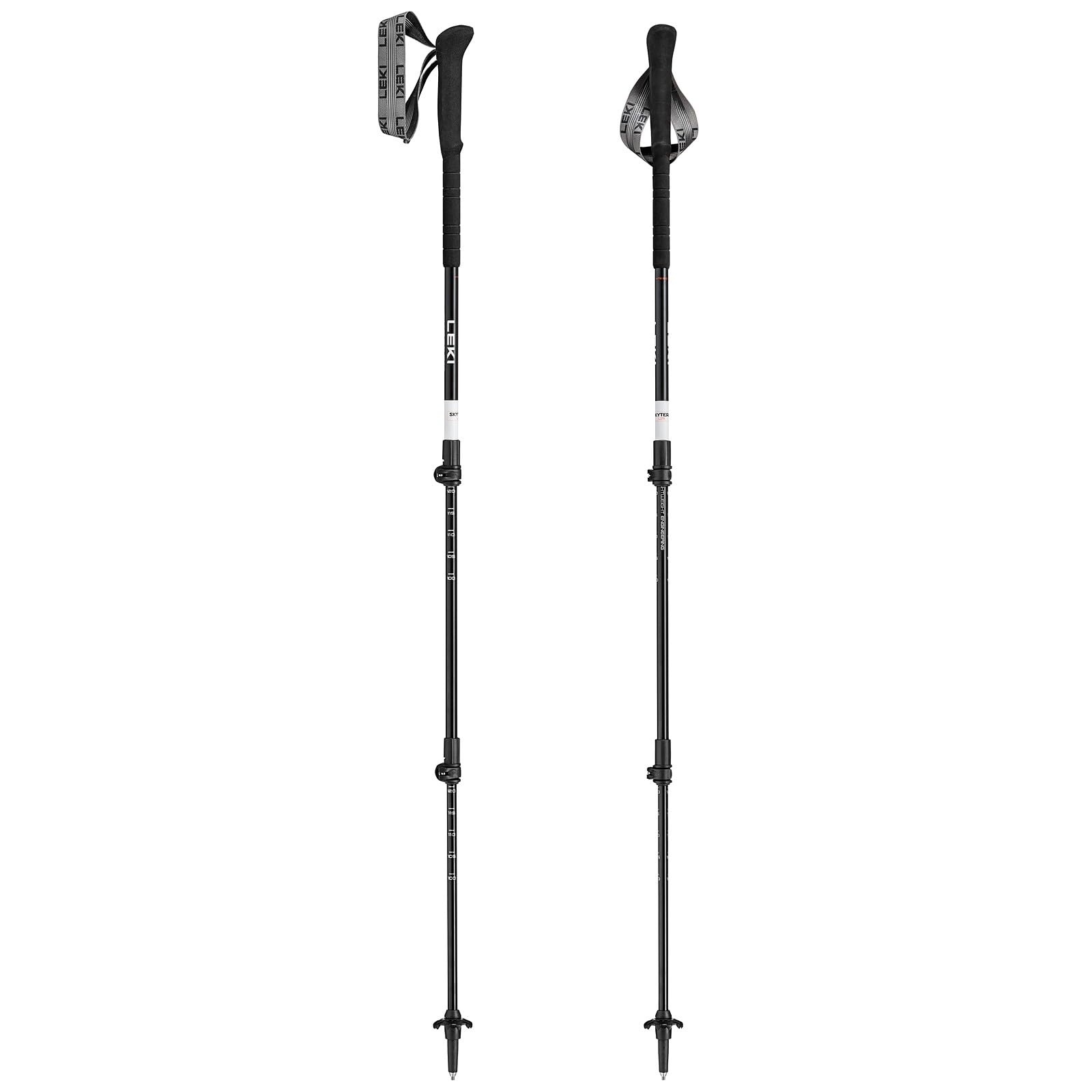 LEKI Skytera Lite - Bastoni da trekking regolabili in alluminio (90-135 cm), con piastra da trekking, comoda impugnatura in schiuma + estensione del manico, serie Performance