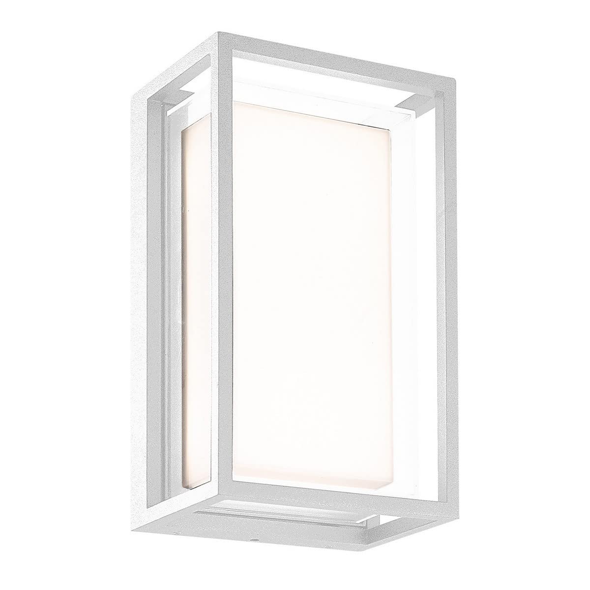 Mantra Iluminación. Modello CHAMONIX Applique da esterno rettangolare realizzato in alluminio e policarbonato finitura in colore grigio scuro