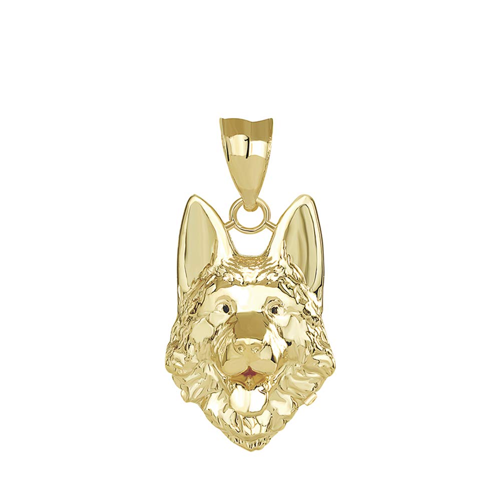 Claddagh GoldDazzling German Shepherd Dog Head Charm Pendant