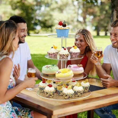 4 Tier Cupcake Stand, Premium Cake Dessert Display Holder, Reusable Acrylic Cupcake Tower Display Candy Bar Wedding Birthday Baby Shower Party Events - Image 5