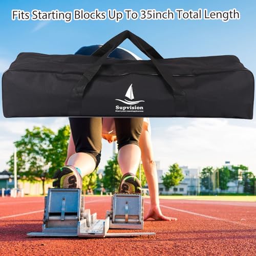 Supvision 35in High-Level Starting Blocks Aircraft Grade Aluminum Running Track Blocks with Carry Bag