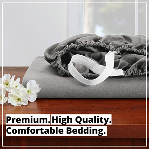 Empyrean Bedding Fitted Sheet Queen Size - Soft Microfiber Queen Fitted Sheet Only - Moisture Wicking Fitted Bed Sheets Fits Up To 16 Inches Deep Pocket - Shrinkage & Fade Resistant - Charcoal Gray #TOP5