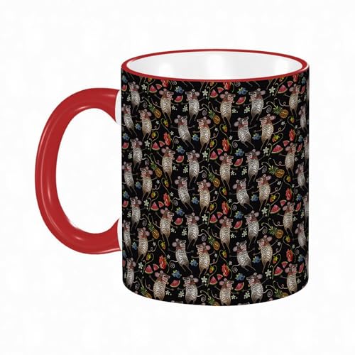 KDWJS Taza divertida de cerámica de 11 onzas,Tazas Originales de Desayuno - Graciosos Ideas para Regalos - Cerámica 330 ml - Fondo infantil divertido con erizos