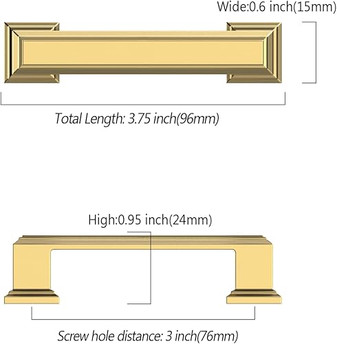 Vista 211 de Asidrama 10 Pack 7.5 Inch(192mm) Brushed Brass Cabinet pulls Kitchen Cabinet Handles, Cabinet Pulls Kitchen Cabinet Hardware for Cupboard Drawer