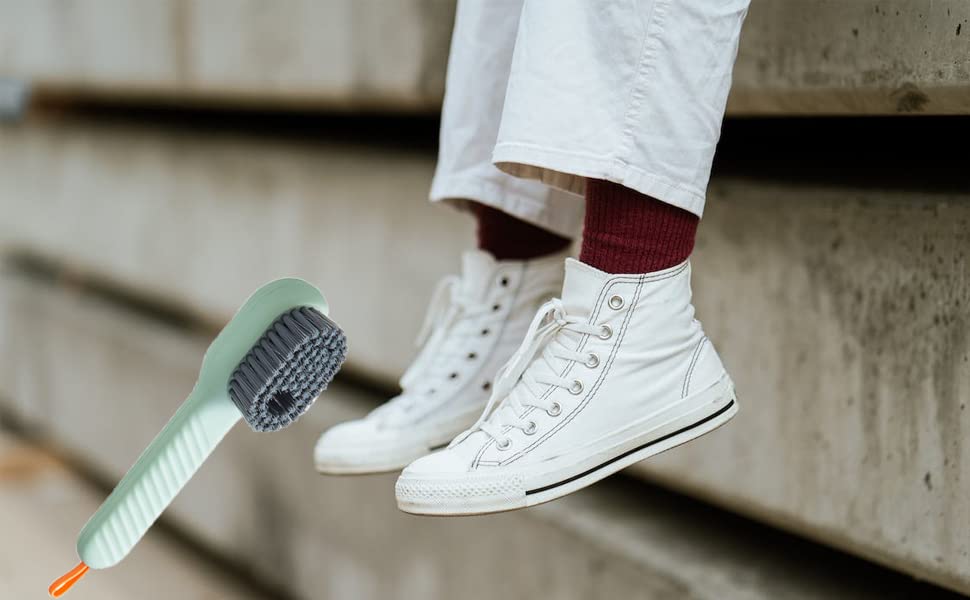 Ontime Soap Dispensing Cleaning Brush with Handle Scrubbing Reusable Washing Shoe Brush for Shoes Clothes Cleaning (B0C7RF2JMC) Amazon Price History, Amazon Price Tracker