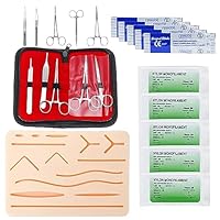 Chirurgisches Nahtset: Nahtmaterial Chirurgie, Suture Practice Kit, Wundnaht Übungsset, Silikon-Nähkissen mit Werkzeugsatz,Nahtübungsset Chirurgisches Nahtset Geschenk für Medizinstudenten,Tierärzte