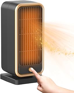 Crethinkaty Space Fan Heater, Energy Efficient Electric Heaters with Overheat&Tip-over Protection, 3s Fast Heating/Silent/Timer/Oscillating/1200W Ceramic Plug in Heater for Indoor Home Bedroom Office