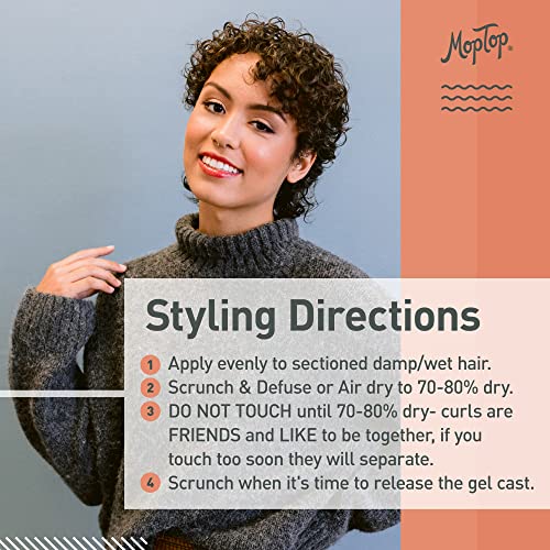 Moptop Curl Enhancer Gel, Reduces Frizz, Natural Ingredients, Kinky-Coily Curly Hair Gel, Made W/ ﻿Aloe, Sea Botanicals & Honey, (﻿Citrus Medley, 8Oz) #TOP3