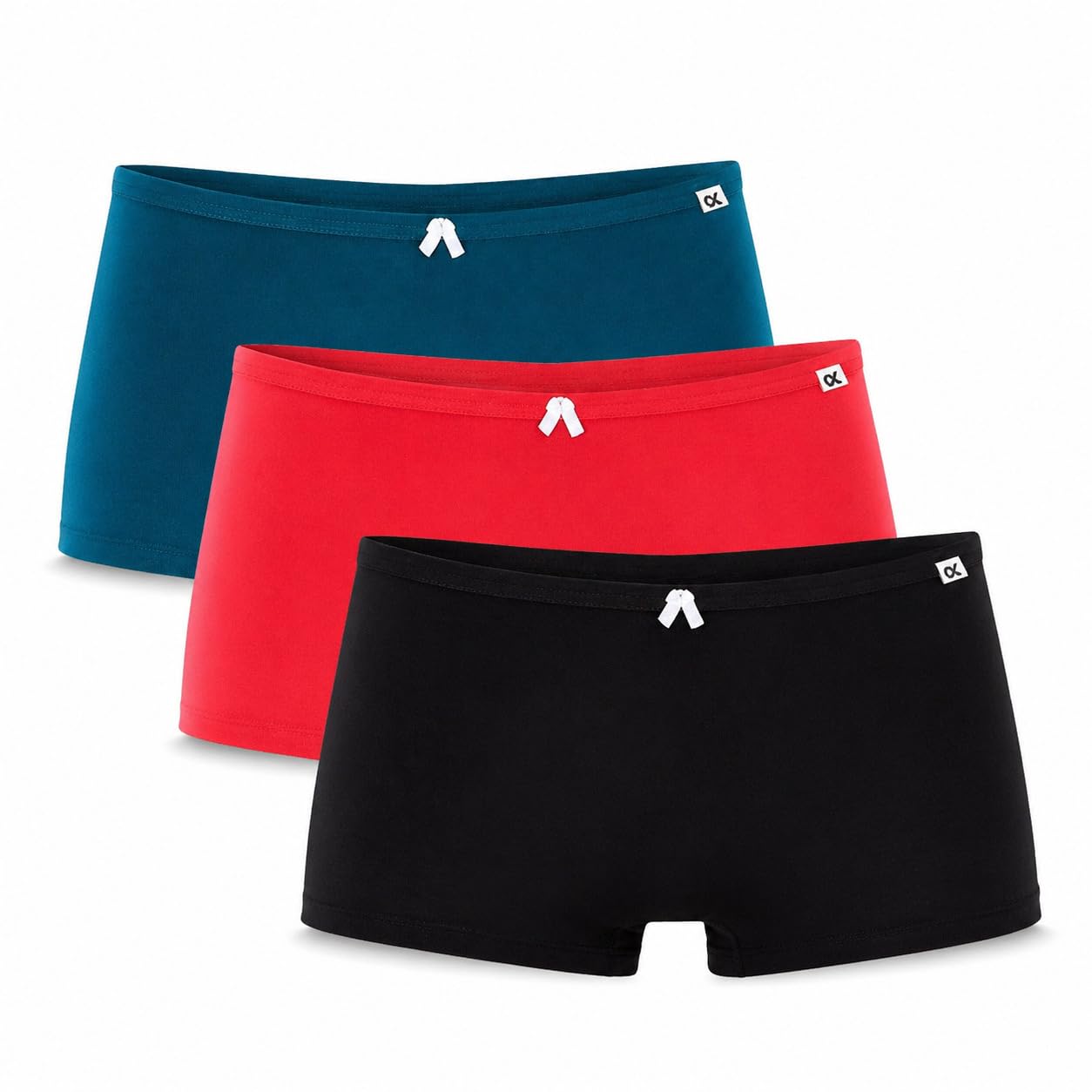 XJARVIS LADYBAY Womens Combed Cotton Boy Shorts Underwear Seamless Boxer Briefs Mid Rise Full Coverage Breathable Stretch ...