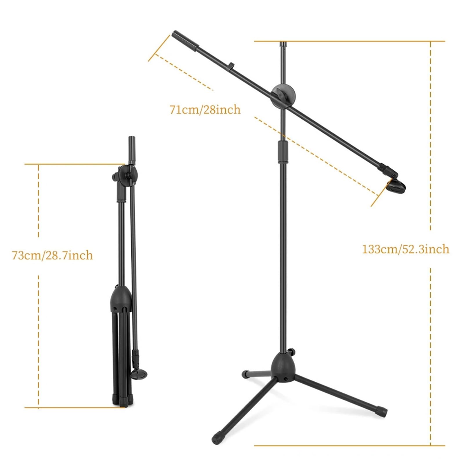 Soporte de micrófono suelo con altura brazo ajustable, trípode Base, estudio radiodifusión para Actuación Canto