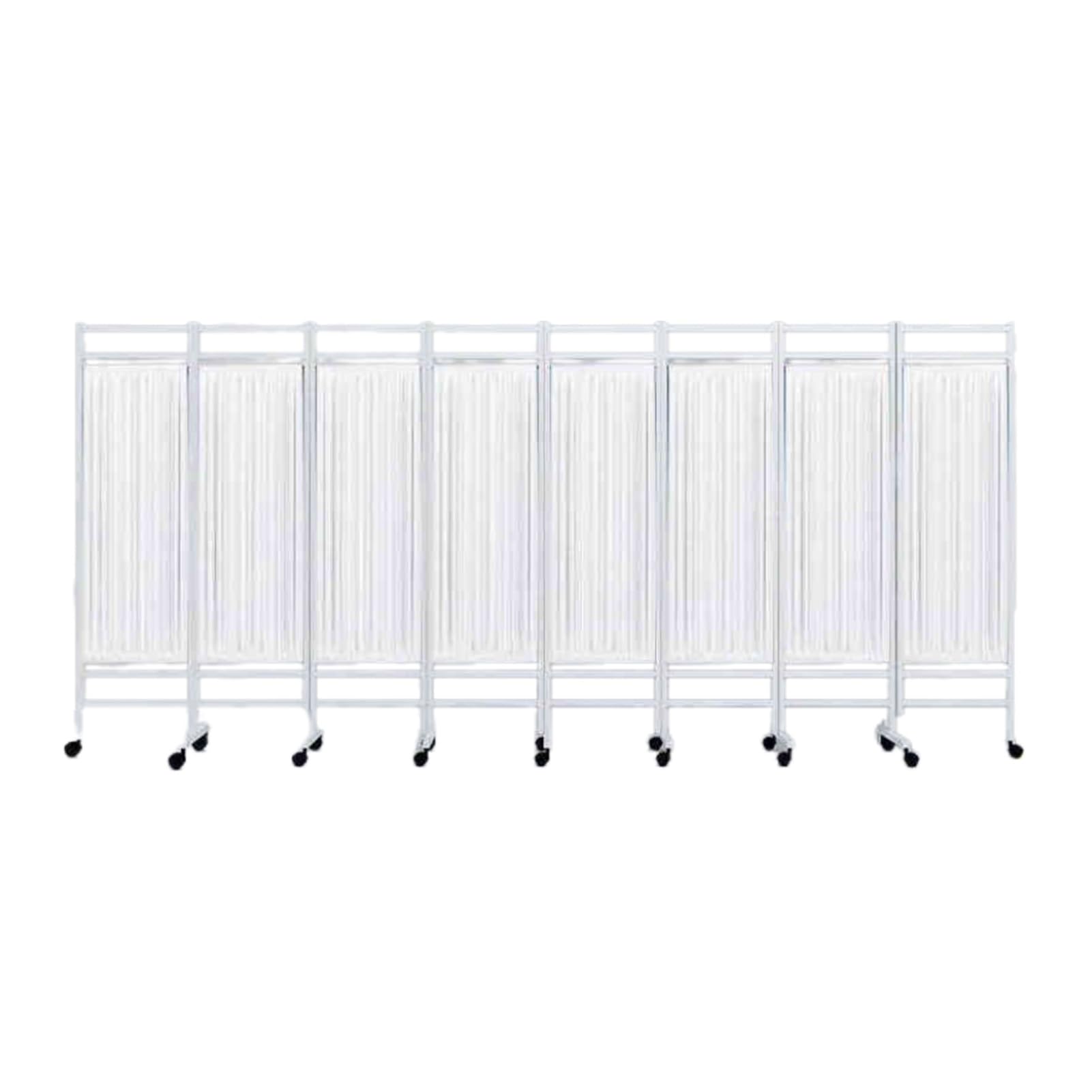 Paravent médical séparateur de pièce mobile pliable 8 panneaux à roulettes