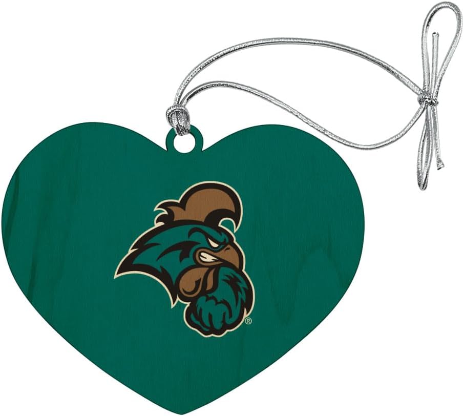 GRAPHICS & MORE Coastal Carolina University Primary Logo Heart Love Wood Christmas Tree Holiday Ornament