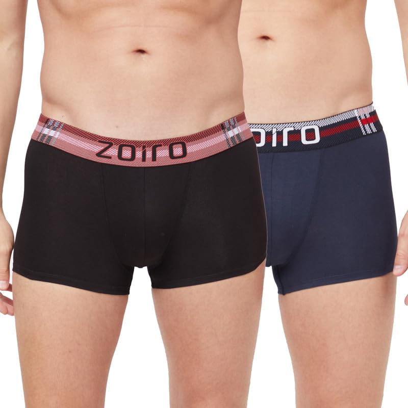 Image of Zoiro Men's Soft Cotton Blend Solid Trend Trunk (Pack of 2) |Colours May Vary