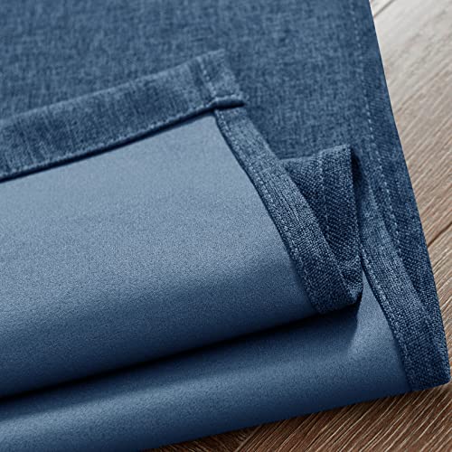 Jinchan Valance Curtains Kitchen Valance For Windows Faux Linen Textured Valance For Living Room 16 Inch Room Darkening Window Valances Farmhouse Valance Window Treatment Rod Pocket 1 Panel Demin Blue #TOP5
