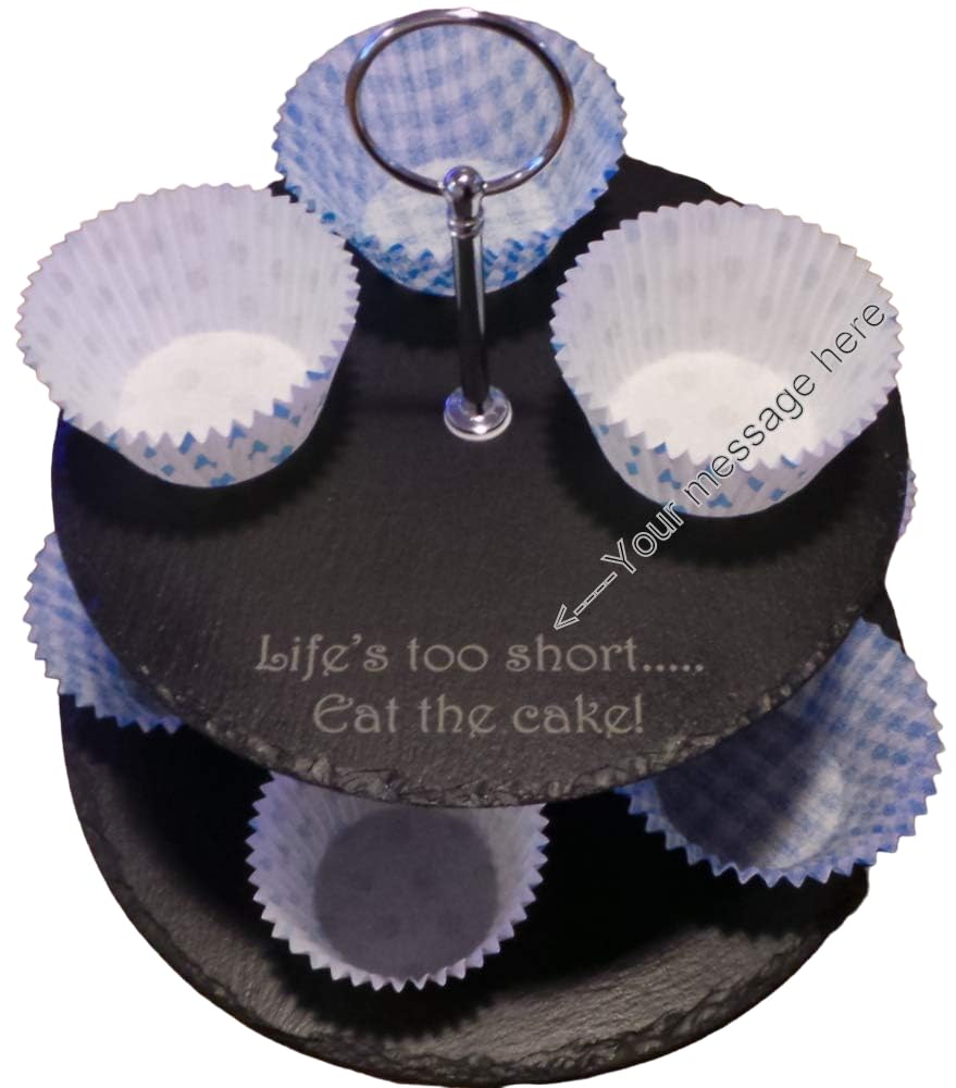 Personalised Slate Cake Stand (Any message, your wording) great gift
