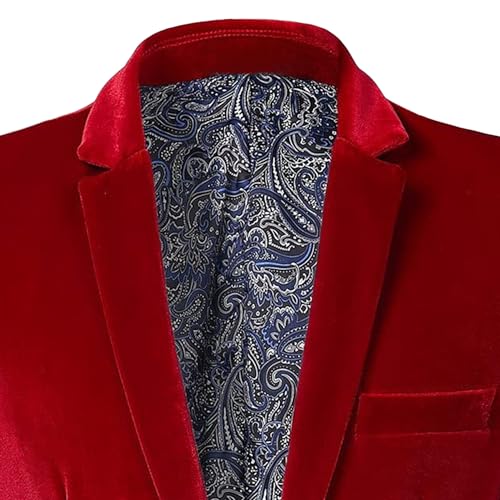 Mens Velvet Blazer One Button Slim Fit Solid Suit Jacket Casual Velvet Sport Coat4