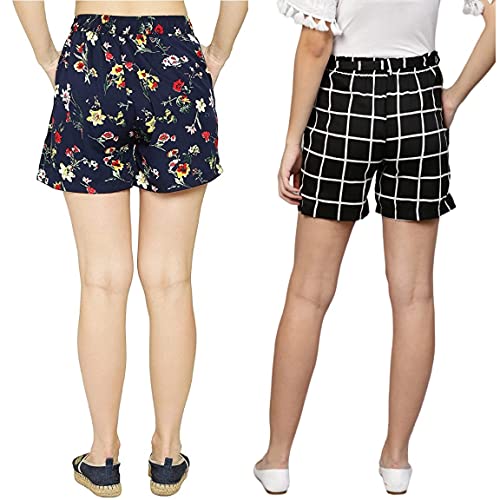 Image of My Swag Women's Striped Regular Fit Casual Daily Use Shorts with Pockets