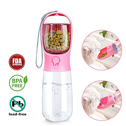 AVELORA Dog Water Bottle,Portable pet Water Bottle with Food Container,Outdoor Portable Water Dispenser for Cat,Rabbit… - Image 3