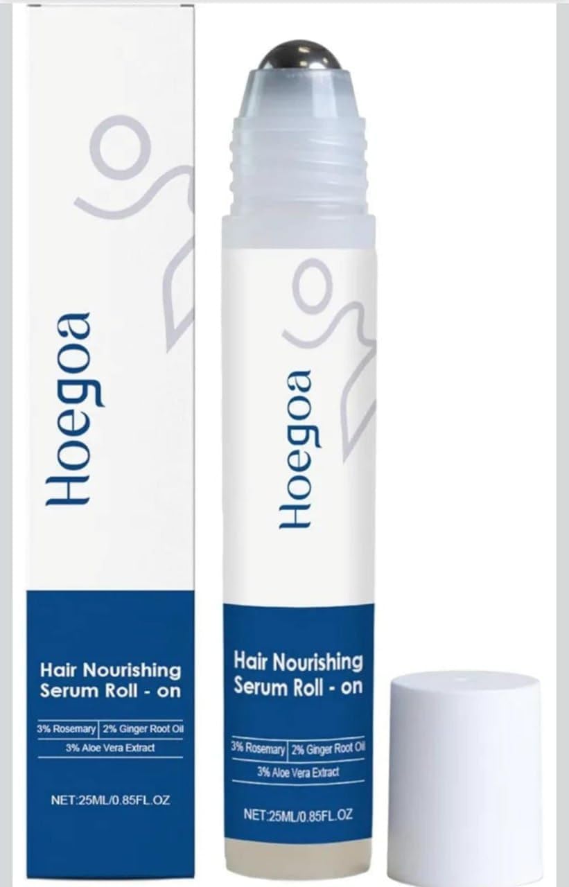Hoegoa Hair Nourishing Serum Roll-On, 3% Rosemary, 2% Ginger Root Oil, 3% Aloe Vera Extract, Anti Hair Fall, 25ml-image-35
