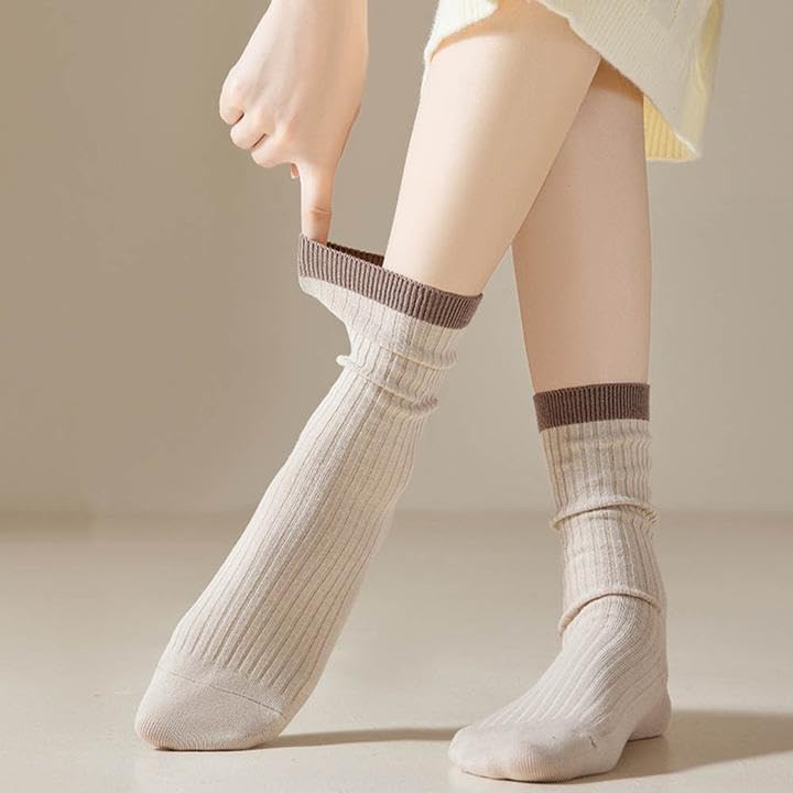 6 Pairs Womens Crew Socks Casual Athletic Socks Cozy Socks Cotton Socks for Girls2