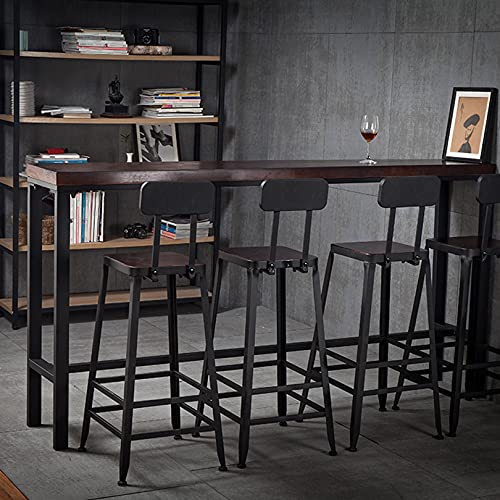 Tabourets de bar industriels stables avec dossier chaises de comptoir 65cm assemblage facile - 5