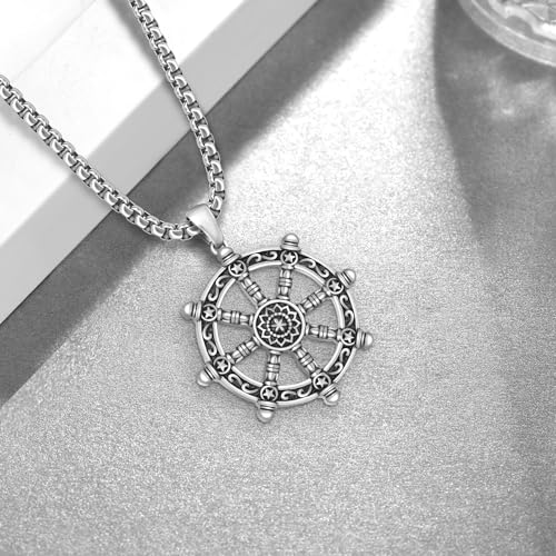 Buddha Necklace for Men 925 Sterling Silver Buddhist Pendant Necklace Talisman Jewelry3