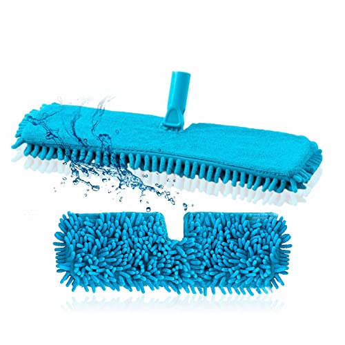 2 IN1 Mop Refill Replacement Pad Microfiber Chenille Noodle Floor Cleaning Dry Pad Washable Removable Super Absorbent Laminate Dust Clean Head Suitable Kitchen Tile Cleaner Flat Spray Mops Refills 1PC
