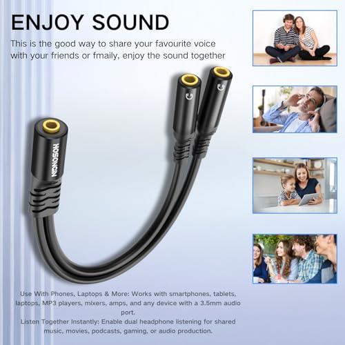 Cable divisor 3.5mm TRS hembra a doble 3.5mm TRS hembra 0.6 pies miniatura 7