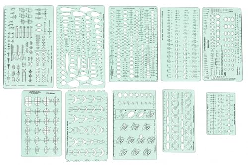 Printtoo Juego de plantillas Goldsmith para planificación de joyería, 10 piezas, acrílico, 2 mm, plantillas para estimar el peso de diamantes y piedras de anillo, engastes de garras, medidores de gema