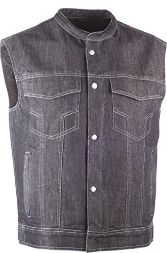 Highway 21 6049 489-10783 Club Collar Iron Sights Denim Vest (Black, Medium)