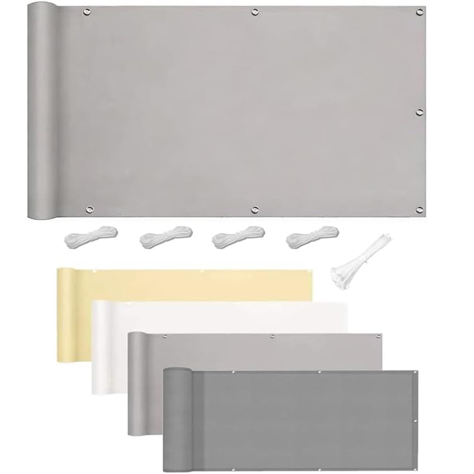 Voiles ombrages résistant aux UV bâche étanche gris clair 1.2x4m extérieur